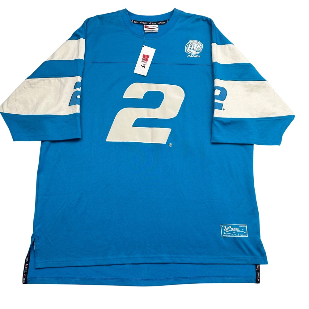 Chase Authentics Rusty Wallace #2 Miller Lite NASCAR Jersey Mens XXL Blue NWT